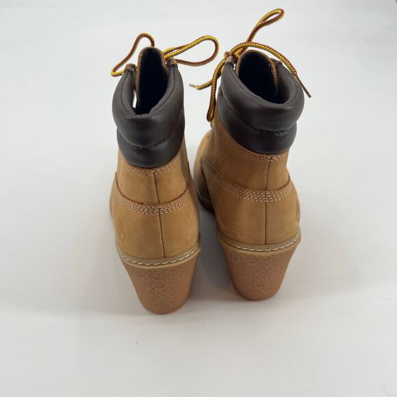 Timberland Amston 6" wedge boot women's wheat Nubuck lace up Style 8251A sz 6.5 - Picture 7 of 9